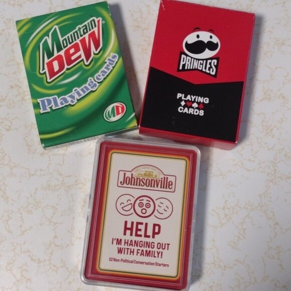 New Three Decks of New Cards, Pringles, Mt. Dew and Johnsonville - Picture 1 of 9